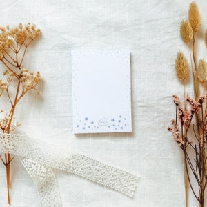 Somekindart A7 notepad &quot;Hello Cloud&quot; | Printed on 90g/sqm natural paper white, 50 sheets to tear off, To Do list, Memo Pad, Notepad