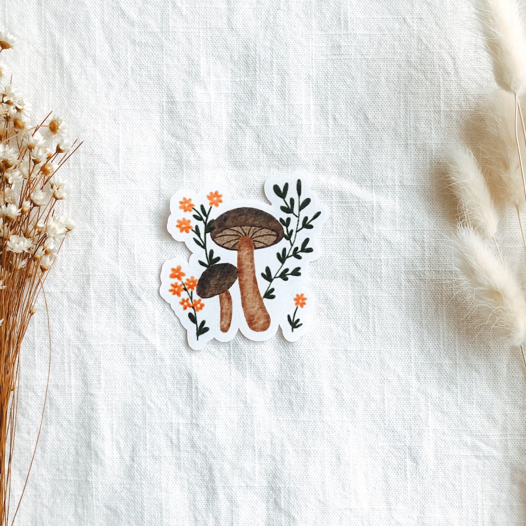 Diecut Sticker mushrooms Aesthetic Stickers, Bullet Journal Stickers