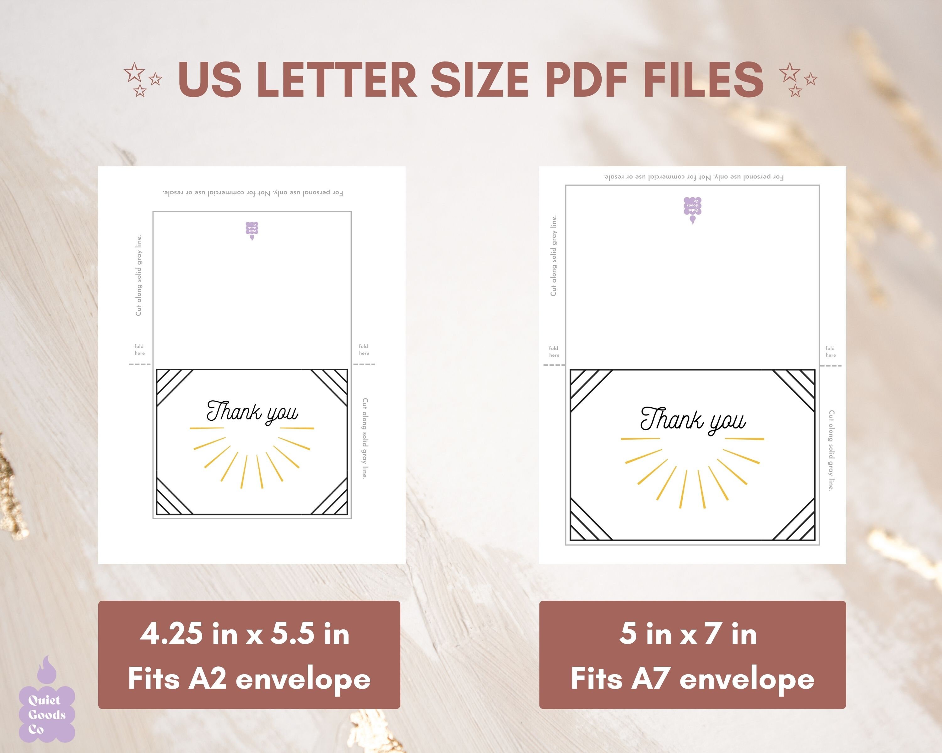 Printable Thank You Card - Instant Download PDF Card - Art Deco Thank ...
