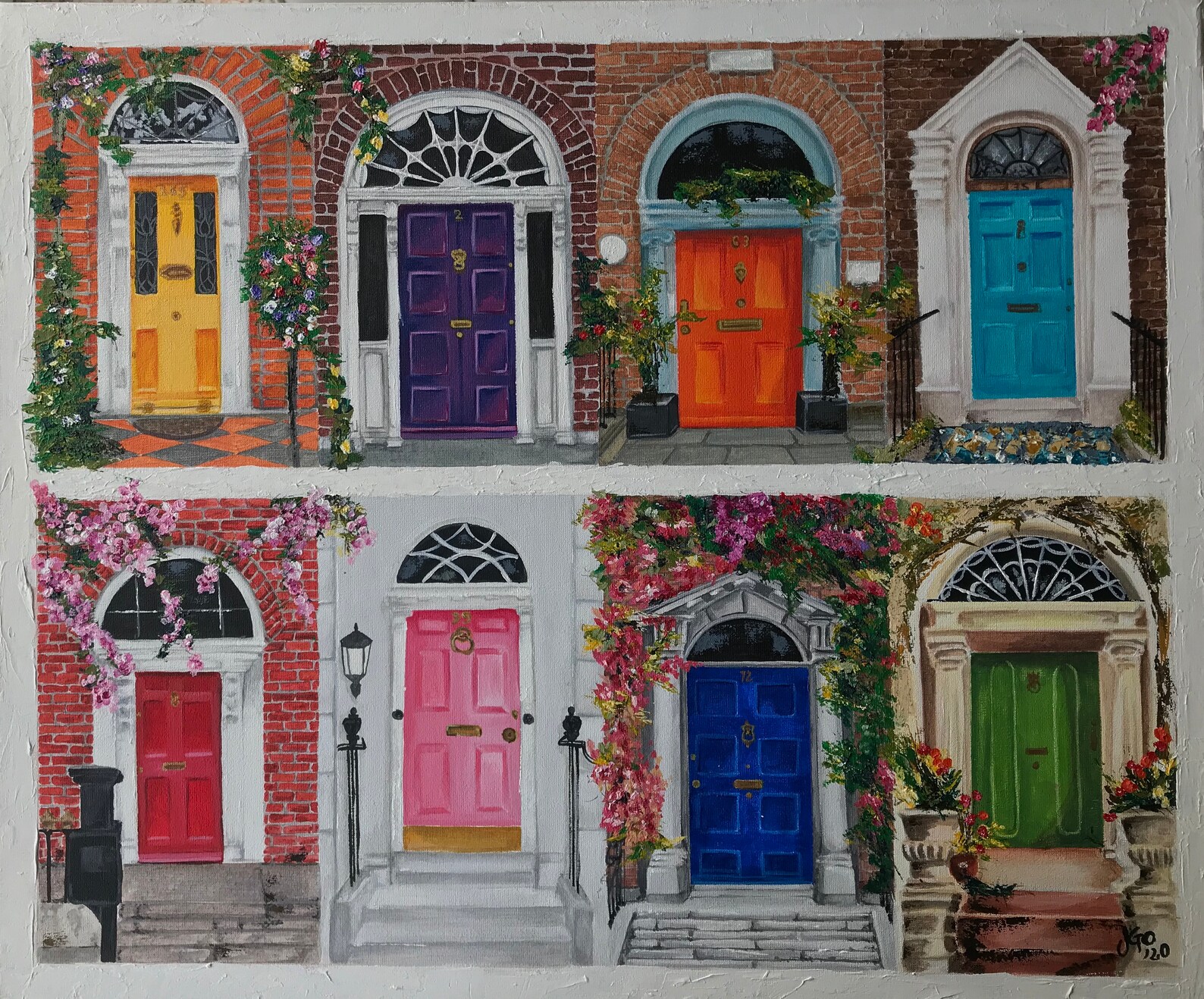 Doors of Dublin Acrylic paint Etsy