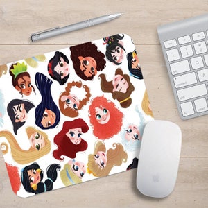 Gaming Mouse Pad, Non-slip Rubber base Mouse Mat, Waterproof Surface, Office Working, Gift Disney Princess Ariel Snow White Cinderella Moana