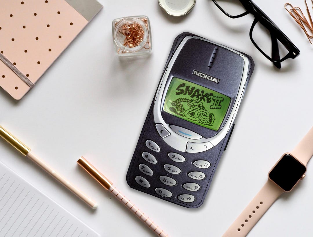 Buy Wallet Phone Cover With Card Inserts, Custom Phone Case for iPhone and  Samsung, Classic Vintage Nokia 3310 Snake II 90s Game Add Your Name