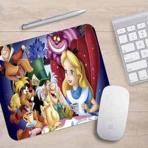 Gaming Mouse Pad, Non-slip Rubber base Mouse Mat, Waterproof Surface, Office Working, Personalised Gift, Disney Alice in Wonderland