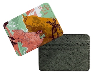 Slim Faux Leather Leather Card Holder, Personalised Credit Card Wallet, Custom Gift for her & him, Disney Lilo and Stitch