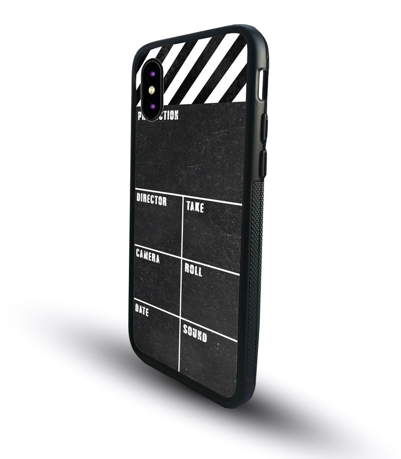 Rubber Phone Case, Personalised Snapback Phone Cover, Movie Fan Gift, Film Maker Gift, Director Clapboard - Add your Name! image 3