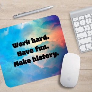 Gaming Mouse Pad, Non-slip Rubber base Mouse Mat, Waterproof Surface, Office Working, Personalised Gift, Quote, Work Motivation, Work Hard