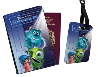 Travel Accessory Set - Faux Leather Passport Cover and Luggage Tag
