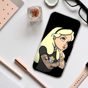 Portemonnaie Handyhülle mit Karteneinsätzen, Retro Disney Handyhülle für iPhone & Samsung, Retro Alice im Wunderland - Fügen Sie Ihren Namen hinzu!
