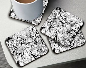 Personalisierte Hochglanz-Tassenuntersetzer, quadratische Getränkeuntersetzer, runder Kaffeeuntersetzer, individuelles Geschenk mit Namen, Avengers, Infinity War, Endgame