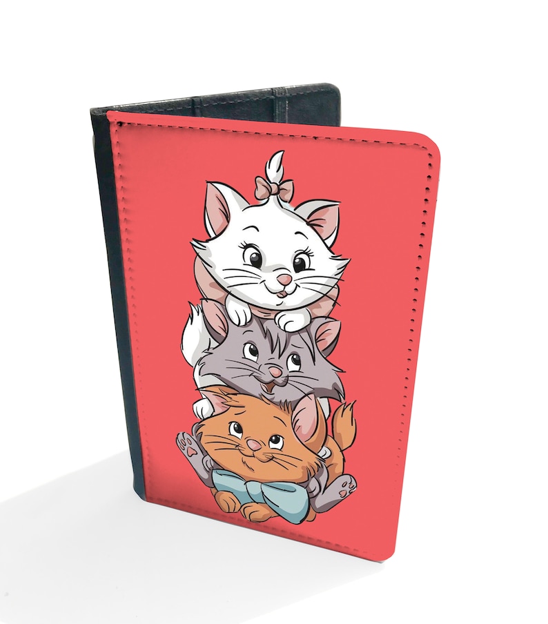 Etui et étiquette pour passeport, Porte-passeport personnalisé, Etiquette à bagage personnalisée, Aristochats Disney, Jolie Marie et ses amis, Cadeau pour elle image 7