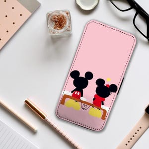 Custodia per telefono con portafoglio e inserti per carte di credito, custodia personalizzata Disney per iPhone e Samsung, custodia ispirata a Topolino e Minnie: aggiungi il tuo nome!