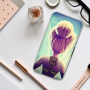 Wallet Phone Cover with Card Inserts, Custom Phone Case for iPhone and Samsung, Tinkerbell Phone Case, Faith Trust and Pixie Dust