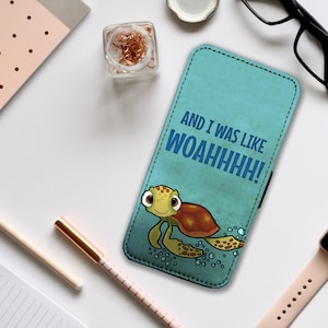 Portemonneetelefoonhoes met kaartinzet, gepersonaliseerd demotelefoonhoesje, Finding Dory "And I was like WOAHHHH!"