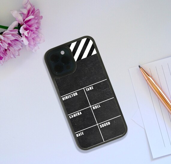 Rubber Phone Case, Personalised Snapback Phone Cover, Movie Fan Gift, Film Maker Gift, Director Clapboard - Add your Name!