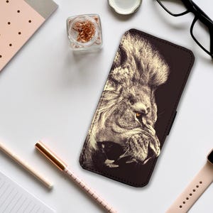 Portemonnee-telefoonhoes met kaartinzet, gepersonaliseerd telefoonhoesje, King of the Jungle, Mufasa, Lion King