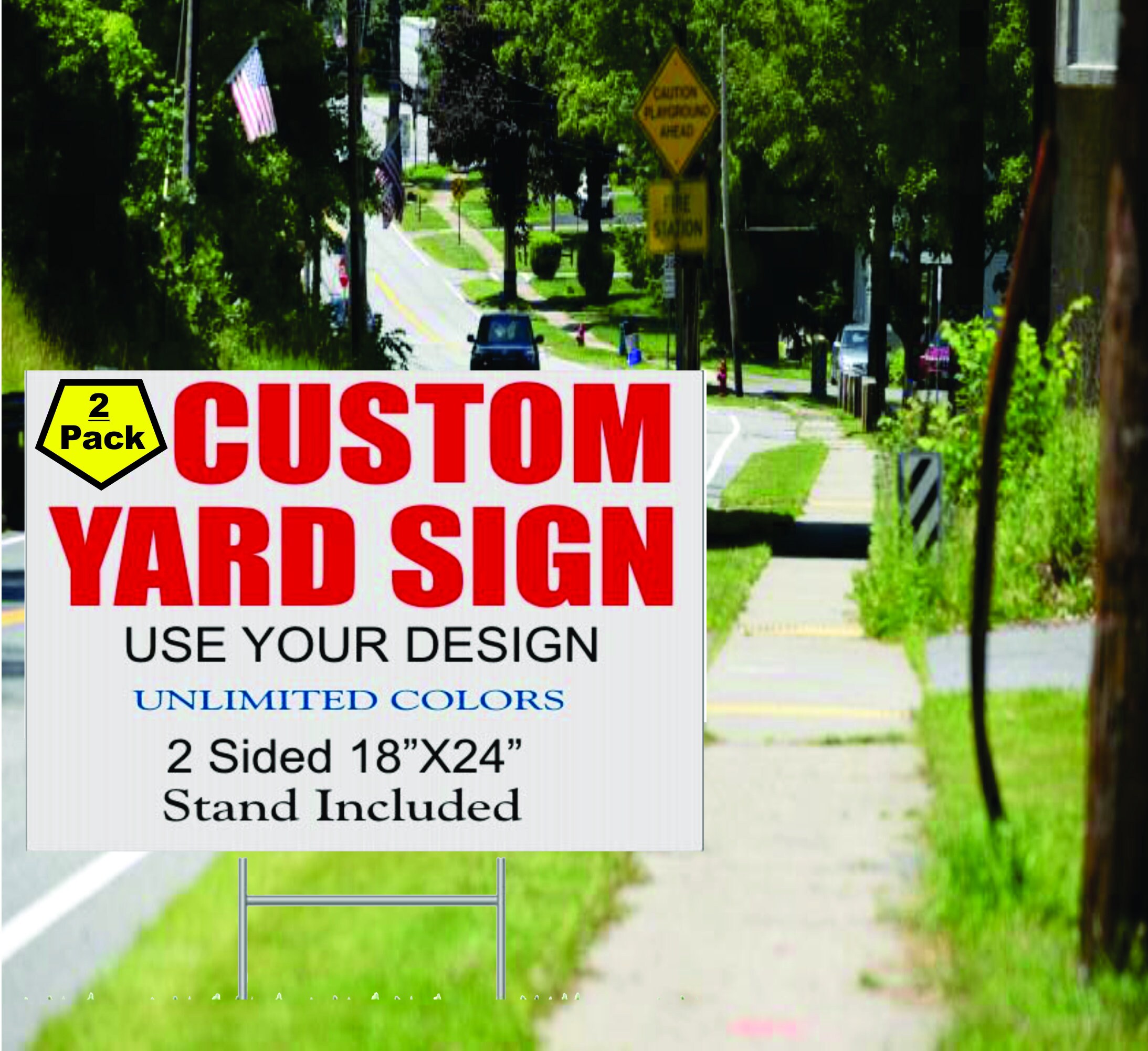 Custom Yard Signs 2 Pack GSP 18X24 Printed Full Color 2 Sided COROLEX