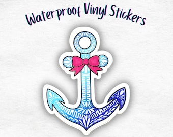 Nautical Anchor with Bow Vinyl Waterproof Sticker