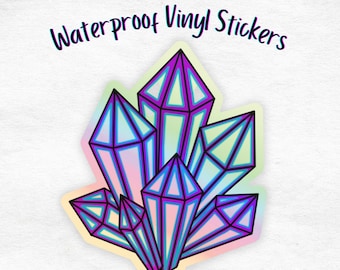 Crystal Cluster Holographic Rainbow Mandala Vinyl Waterproof Sticker