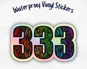 333 Synchronicity Holographic Rainbow Mandala Vinyl Waterproof Sticker