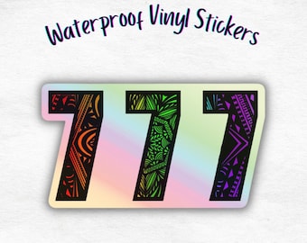 777 Synchronicity Holographic Rainbow Mandala Vinyl Waterproof Sticker