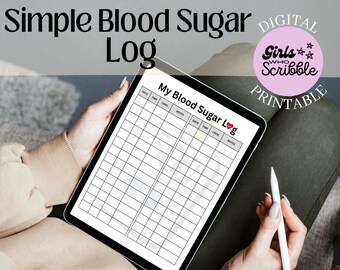 Printable Blood Sugar Log | Minimalistic Blood Sugar Tracker | Blood Sugar Tracker | Digital Blood Sugar Log | Blood Sugar Reading Tracker