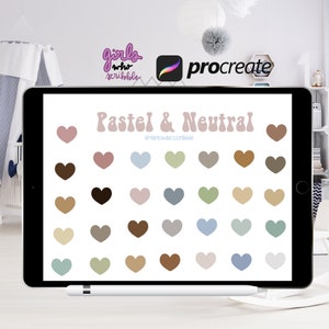 Procreate Pastel Color Palette, Procreate Neutral Palette, 30 Color Swatches, Procreate Palette, Procreate Color Swatches, Nursery Colors