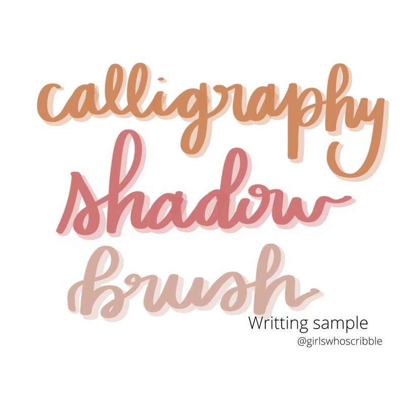 Calligraphy Brush Procreate, Calligraphy Shadow Brush Procreate, Procreate Lettering Brush