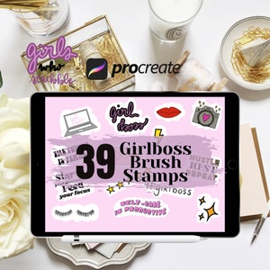 39 Girlboss Stamp Brushes for Procreate, Quote Digital Brush pack, Procreate Stamp Brushes, Procreate Brushes, Brush Stamps, Brush Pack
