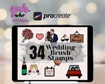 Procreate Brush Stamps, Procreate Wedding Brush Stamps, 34 Wedding Brush Stamps, Procreate Stamps, Wedding Brush Stamps, Brush Stamps