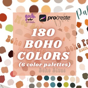 Procreate Boho Color Palette, Procreate Boho Palette, 30 Boho Color Swatches, Procreate Palette, Procreate Color Swatches, Boho Colors
