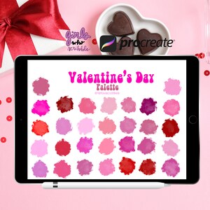 Procreate Valentine&#39;s Day Color Palette, Procreate Pink Palette, 30  Color Swatches, Procreate Palette, Procreate Color Swatches