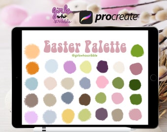 Paleta kolorów Pastel Procreate, Paleta pastelowa Procreate, 30 próbek kolorów, Paleta Procreate, Próbki kolorów Procreate, Kolory pastelowe