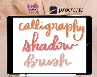 Calligraphy Brush Procreate, Calligraphy Shadow Brush Procreate, Procreate Lettering Brush, Brushes for Procreate,  Procreate brush