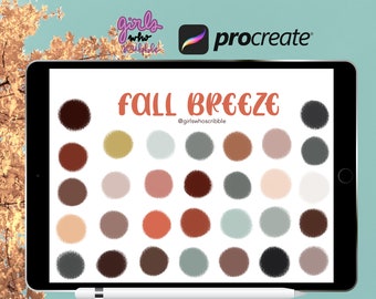 Paleta de cores Procreate Fall, Paleta Procreate Fall, 30 amostras de cores de outono, Paleta Procreate, Amostras de cores Procreate, Cores de outono