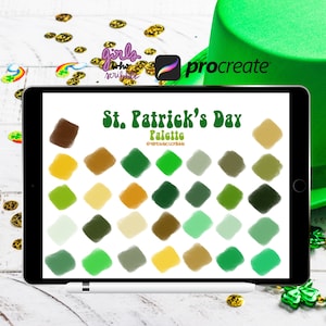 Procreate St. Patrick&#39;s Day Color Palette, Procreate Palette, 30 Color Swatches, Procreate Palette, Procreate Color Swatches