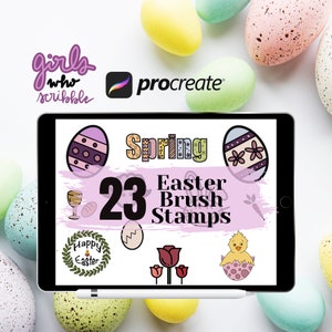 Easter Stamp Brushes for Procreate, 23 Digital Brush pack, 23 Procreate Stamp Brushes, Easter Procreate Brushes, Easter Brush Stamps
