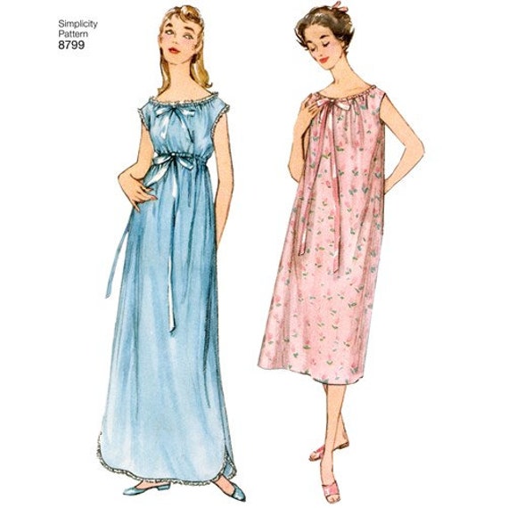 Vintage Style 1950s Design Nightgown Pattern by Simplicity New Etsy UK