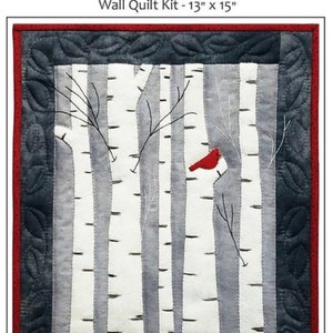 Winter Holiday Birches and Cardinal Wall Hanging Wool kit