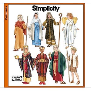 Christmas Nativity Costume Pattern for Children with Angels, Wisemen, Mary and Joseph, and Shepherds