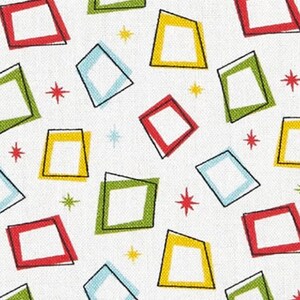 Play Date Retro 1950 Style Geometric with Stars by Michael Miller Fabrics