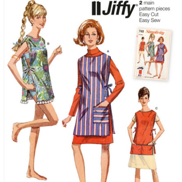 New Simplicity 1960s Retro Smock Apron Pattern