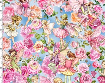 Flower Fairies Series Garden Songs Allover Fairy Fabric by Michael Miller Fabrics