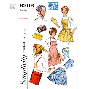 Simplicity 1960s New Retro Style Apron, Mitt, Tote, and Clutch Pattern