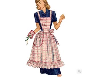 Vintage 1960's Apron With Several Variations and Oven Mitt Pattern