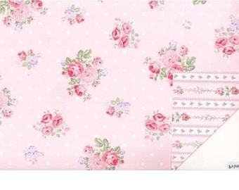 Savannah Rose Floral Double Face Pre Quilted Reversible Fabric by Fabric Traditions