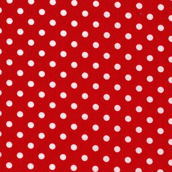 Red and White Polka Dot Fabric by Michael Miller by the Yard