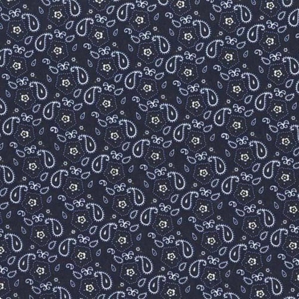 Michael Miller Navy Blue Bandana Print in 100% Cotton Ditzy