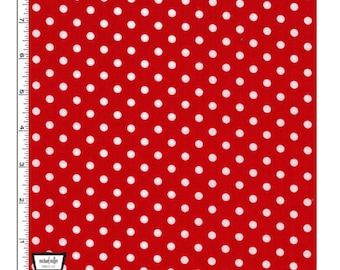 Dumb Dot Red and White Polka Dot Fabric by Michael Miller