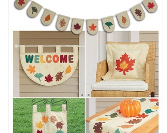 Simplicity Pattern 9366 Fall Home Decor Banners Pillow Covers