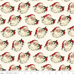 Vintage Style Old Fashioned Christmas Santa Clause Fabric by Riley Blake BTY